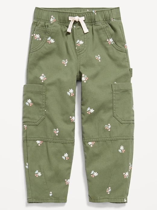 Image number 1 showing, Pull-On Baggy Barrel-Leg Cargo Pants for Toddler Girls