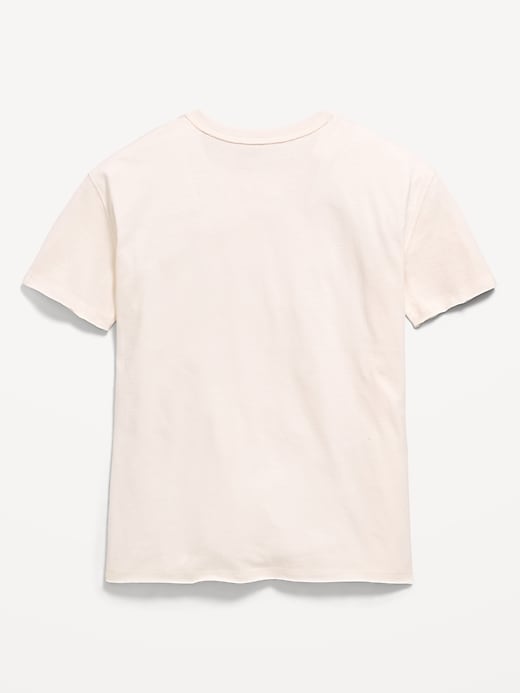 Image number 3 showing, Oversized Short-Sleeve Raw-Edge T-Shirt for Girls