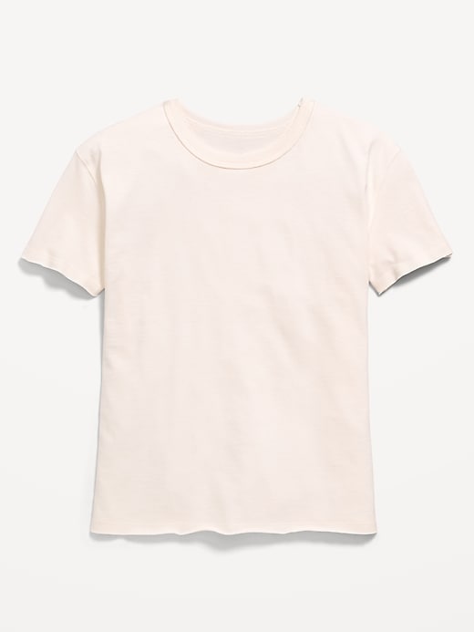Image number 2 showing, Oversized Short-Sleeve Raw-Edge T-Shirt for Girls