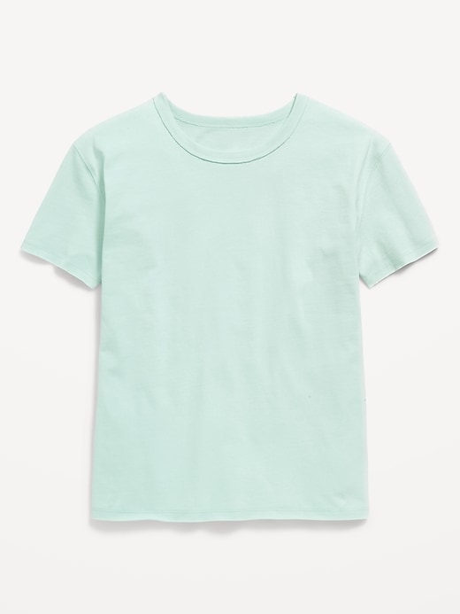 Image number 2 showing, Oversized Short-Sleeve Raw-Edge T-Shirt for Girls