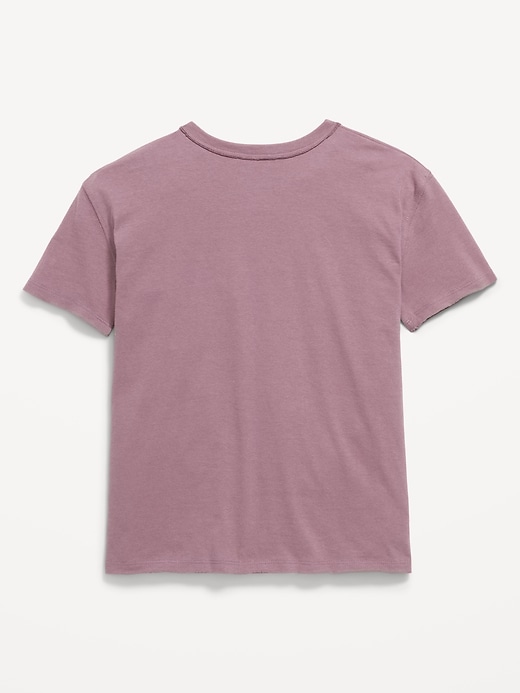 Image number 3 showing, Oversized Short-Sleeve Raw-Edge T-Shirt for Girls