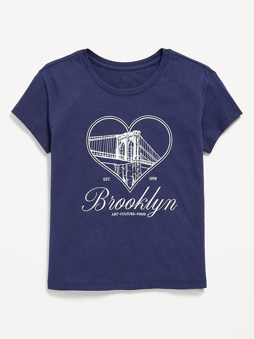 Image number 1 showing, Short-Sleeve Graphic T-Shirt for Girls