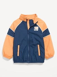 Image number 1 showing, Water-Resistant Full-Zip Windbreaker for Toddler Boys
