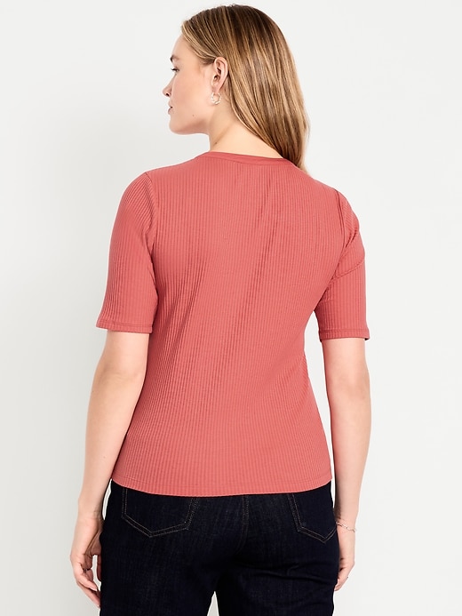 Image number 6 showing, Short Sleeve Lace-Front Top