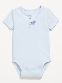 Image number 1 showing, Short-Sleeve Henley Ribbed Bodysuit for Baby