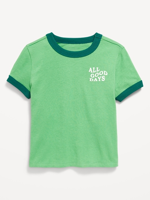 Image number 1 showing, Short-Sleeve Ringer Graphic T-Shirt for Toddler Boys