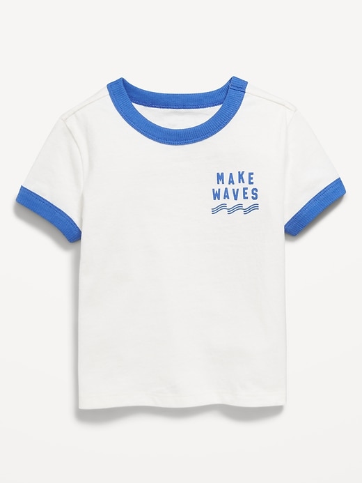 Image number 1 showing, Short-Sleeve Ringer Graphic T-Shirt for Toddler Boys