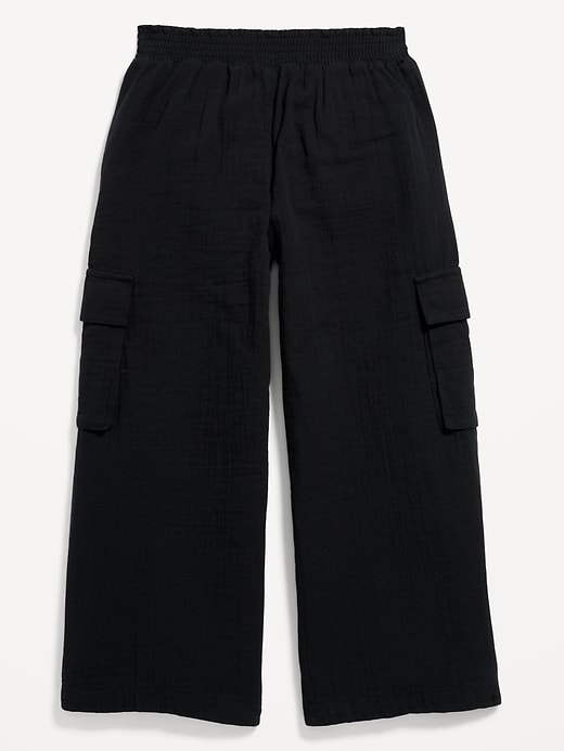 Image number 2 showing, Double-Weave Wide-Leg Cargo Pants for Girls