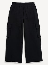 Image number 2 showing, Double-Weave Wide-Leg Cargo Pants for Girls