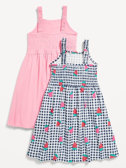 Image number 2 showing, 2-Pack Fit & Flare Sleeveless Smocked Dress for Girls