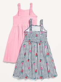 Image number 2 showing, 2-Pack Fit & Flare Sleeveless Smocked Dress for Girls