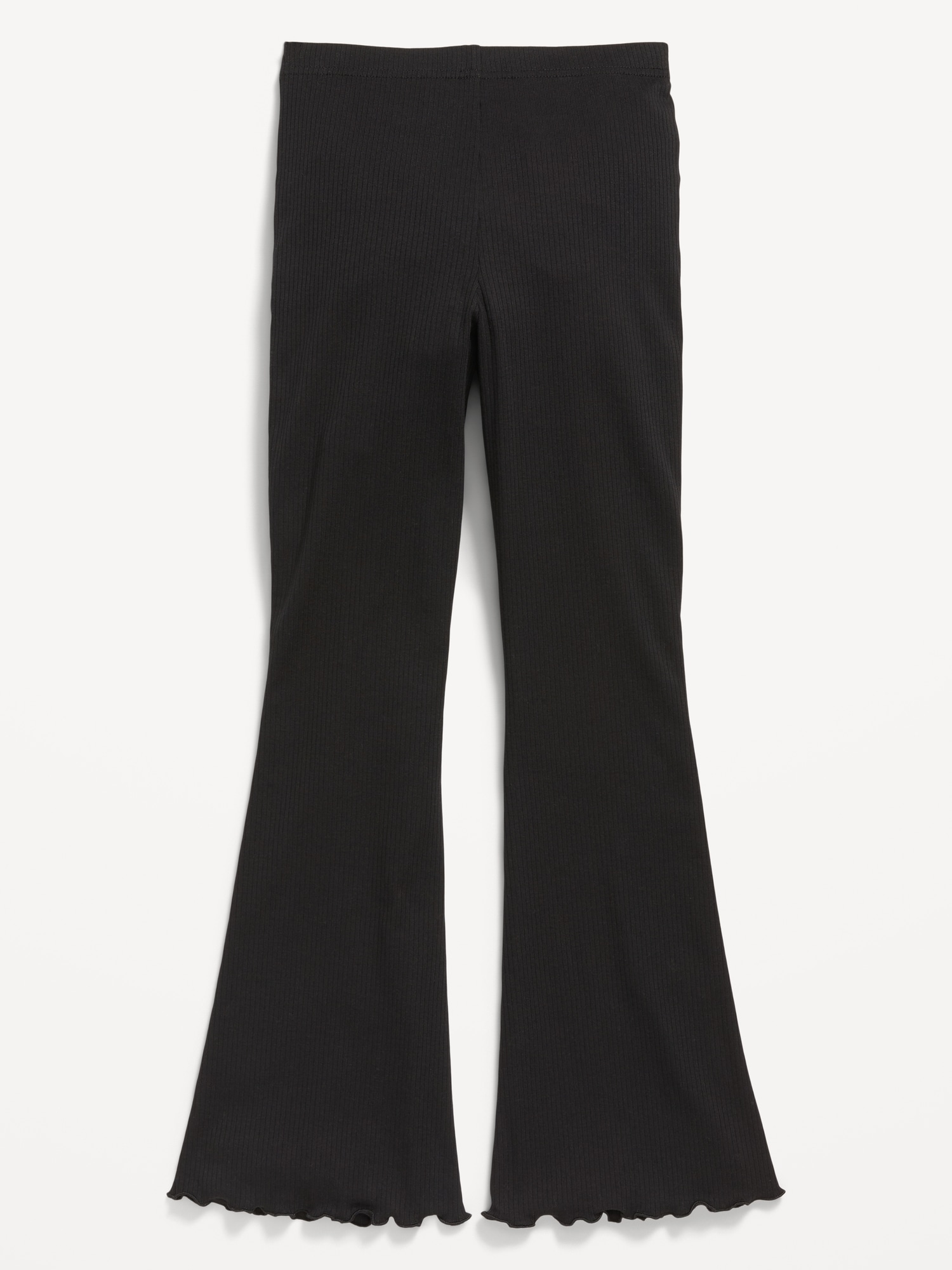High-Waisted Ribbed Flared Leggings for Girls