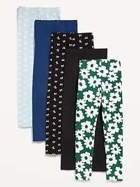 Image number 2 showing, Full-Length Leggings 5-Pack for Girls