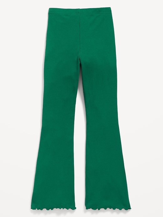 Image number 2 showing, High-Waisted Ribbed Flared Leggings for Girls