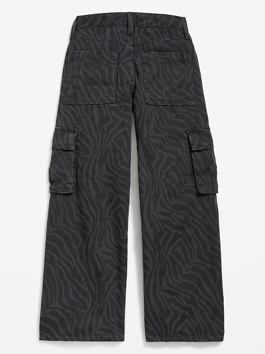 Image number 2 showing, Printed Super Baggy Wide-Leg Cargo Pants for Girls
