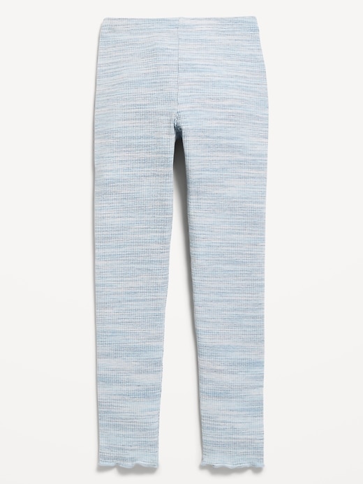 Image number 2 showing, High-Waisted Ribbed Lettuce-Edge Leggings for Girls