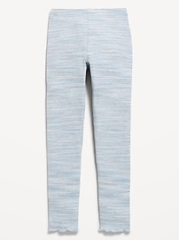 Image number 2 showing, High-Waisted Ribbed Lettuce-Edge Leggings for Girls