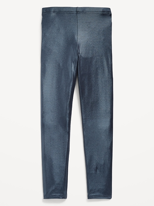 Image number 2 showing, Shiny Foil Print Leggings for Girls