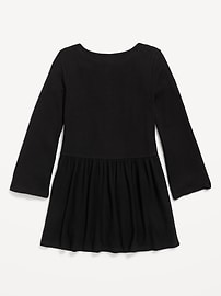 Image number 2 showing, Long-Sleeve Button-Front Fit and Flare Dress for Girls