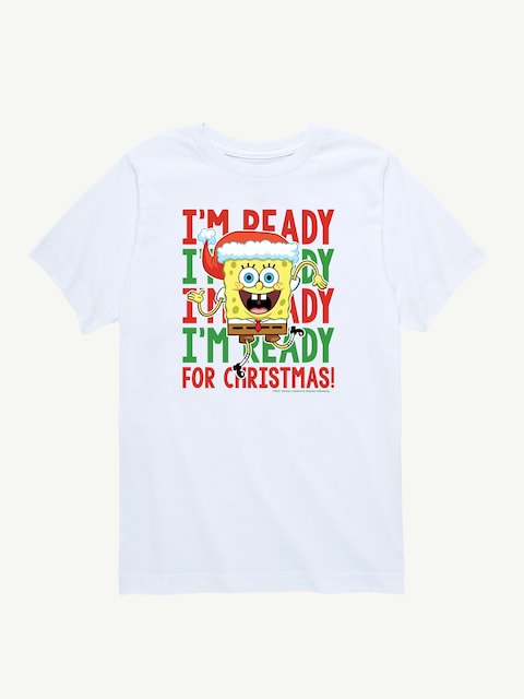 Spongebob Squarepants Christmas Short Sleeve Tee for Toddlers - White
