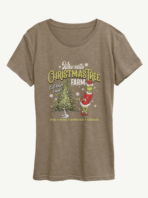 How the Grinch Stole Christmas Tree Farm Short Sleeve Graphic Tee - Heather Mocha