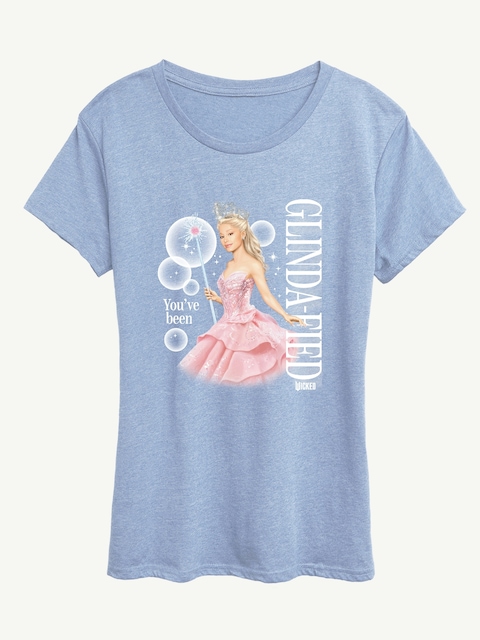 Glindafied Wicked Short Sleeve Graphic Tee - Heather Chambray Blue