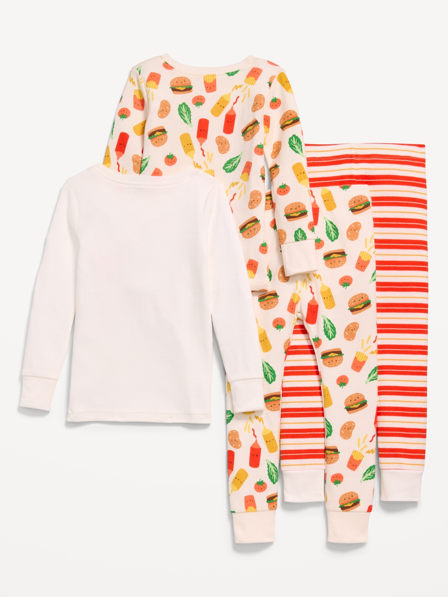 Пижама для детей, облегающий крой, 4 предмета — Old Navy, цвет: Hamburger — фото 3