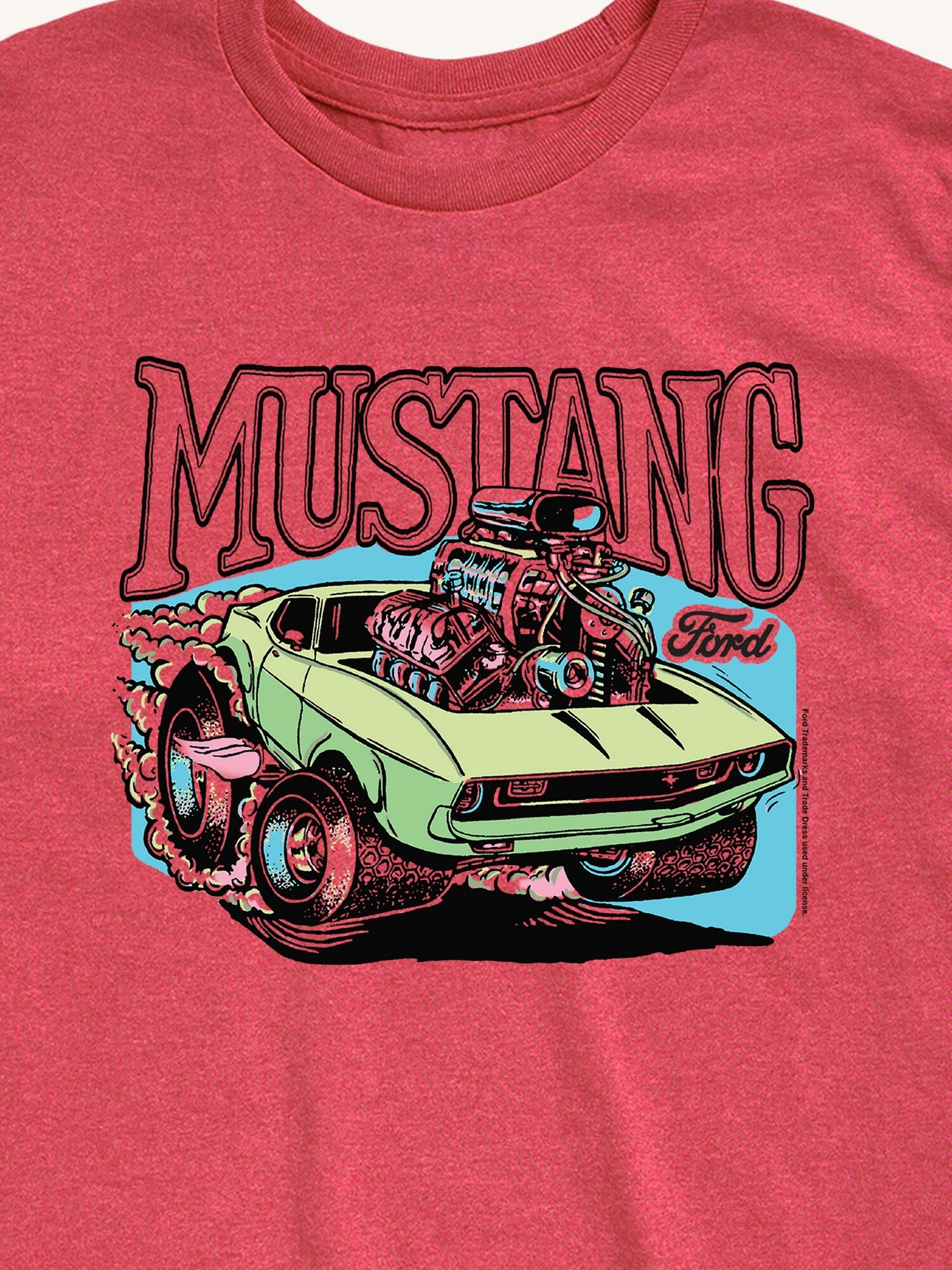 Детская футболка Old Navy Vintage Mustang с коротким рукавом для малышей, цвет: Меланжевый красный — фото 2