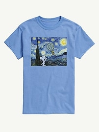 Image number 1 showing, Peanuts Starry Night Short Sleeve Graphic Tee