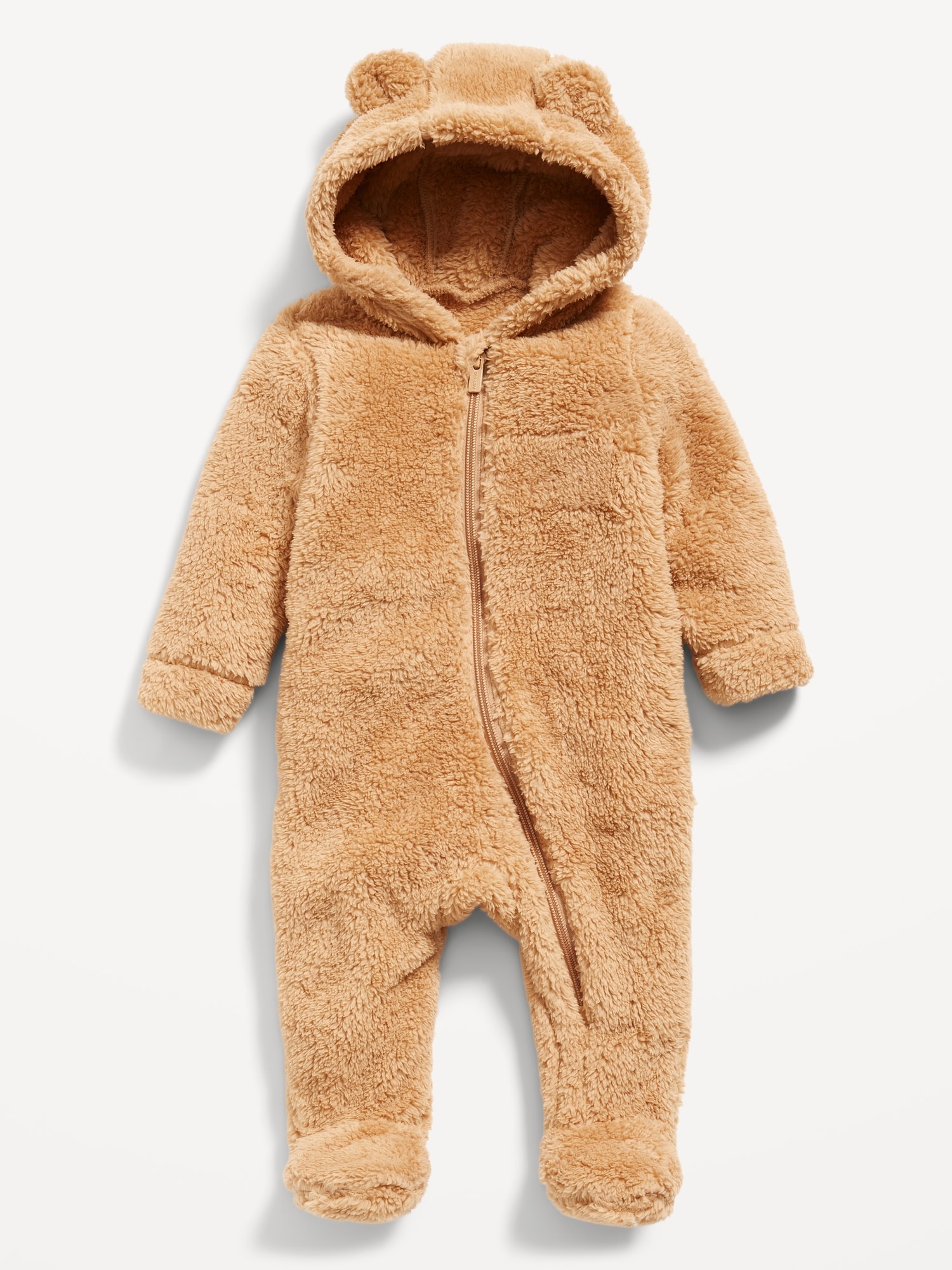 Hooded Critter Footed Sherpa One-Piece for Baby