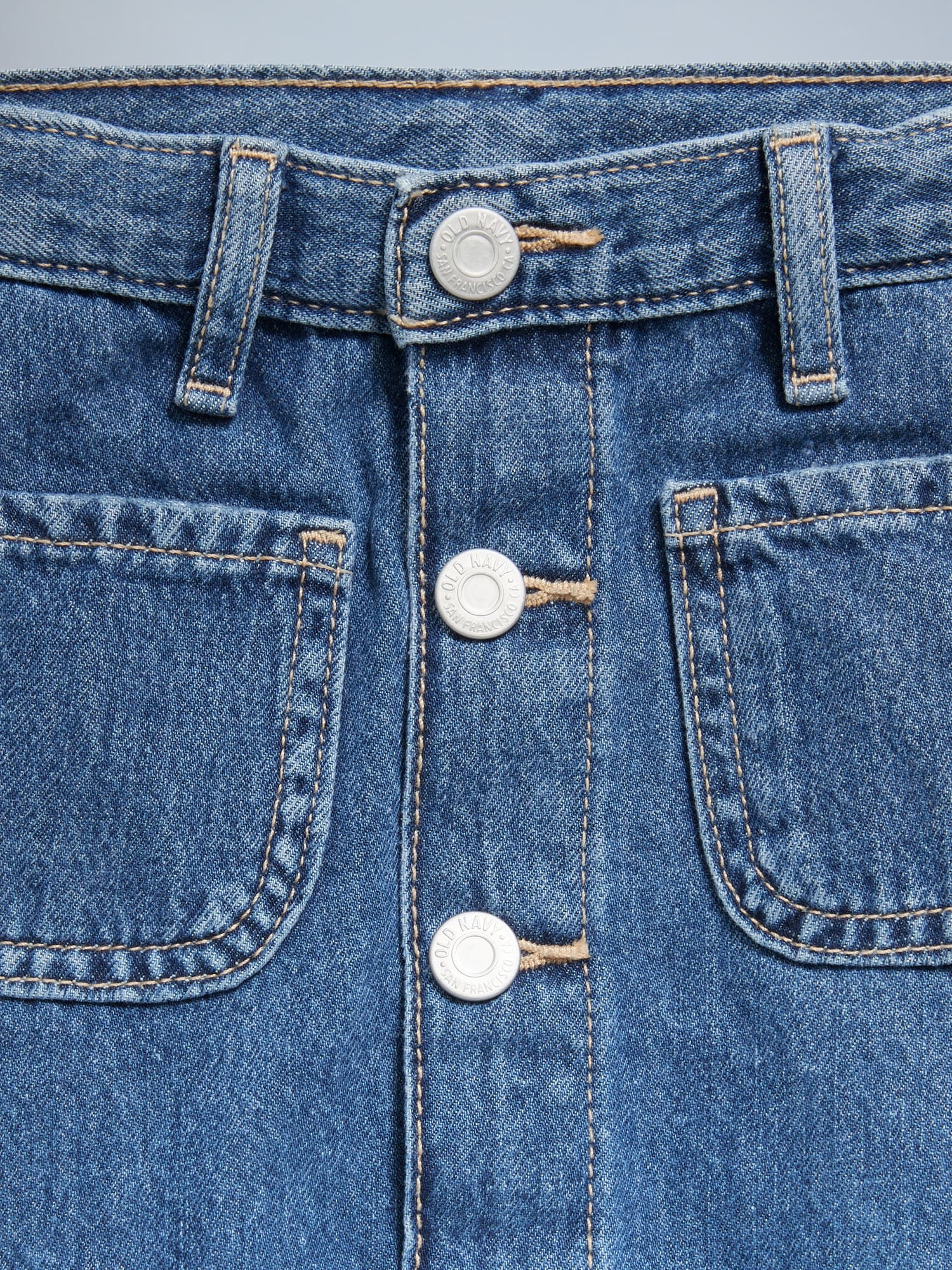High-Waisted Button-Front Jean Skirt for Toddler Girls