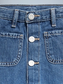 Image number 4 showing, High-Waisted Button-Front Jean Skirt for Toddler Girls