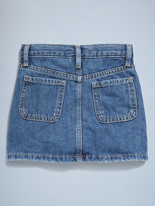 Image number 3 showing, High-Waisted Button-Front Jean Skirt for Toddler Girls