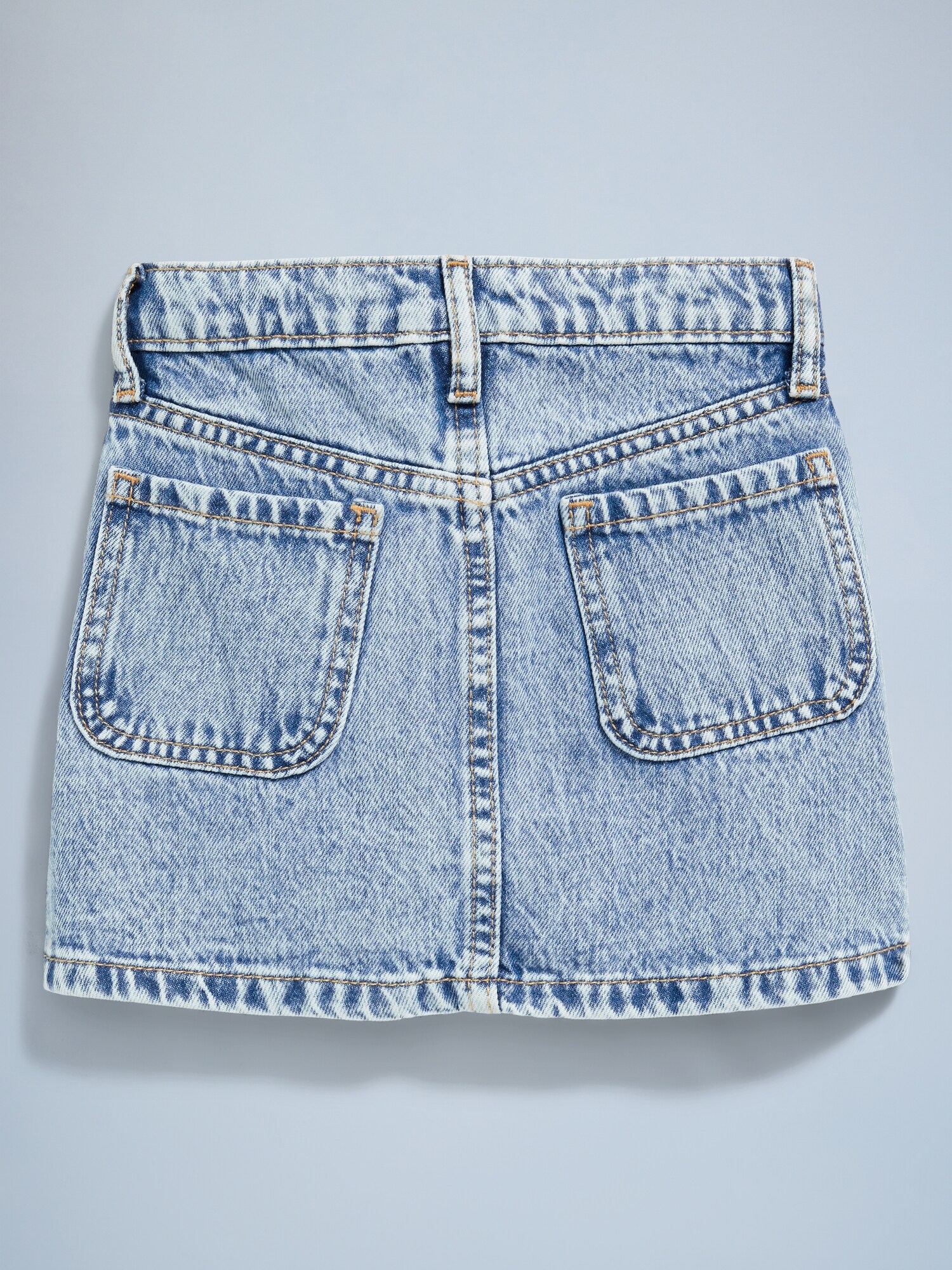 Юбка Old Navy High-Waisted Button-Front Jean Skirt для девочек-малышей, цвет: Светлая варка — фото 3