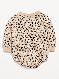 Image number 3 showing, Printed Long-Sleeve Fleece One-Piece Romper for Baby