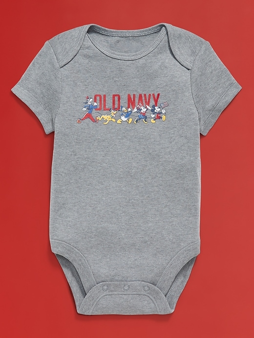 Image number 2 showing, Old Navy x Disney© Short-Sleeve Logo-Graphic Bodysuit for Baby
