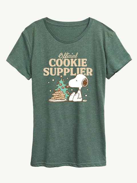 Peanuts Official Cookie Supplier Short Sleeve Graphic Tee - Heather Juniper