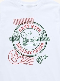 Image number 2 showing, Peanuts Holiday Wishes Stamp Short Sleeve Tee For Kids