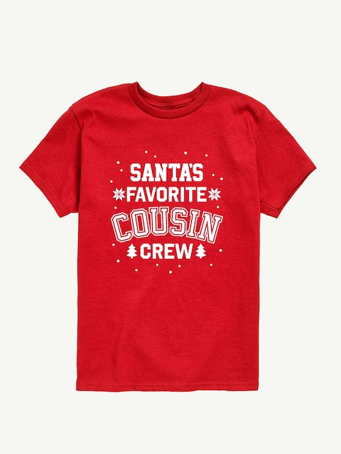 Santas Favorite Cousin Crew Short Sleeve Tee For Toddler - Red