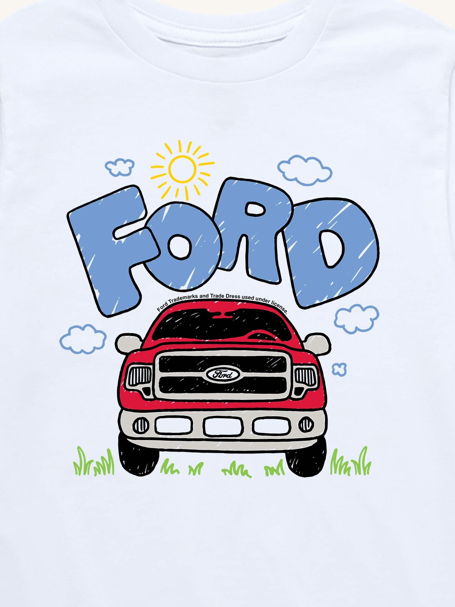 Детская футболка Old Navy Ford F150 Doodle для малышей, цвет: Белый — фото 2