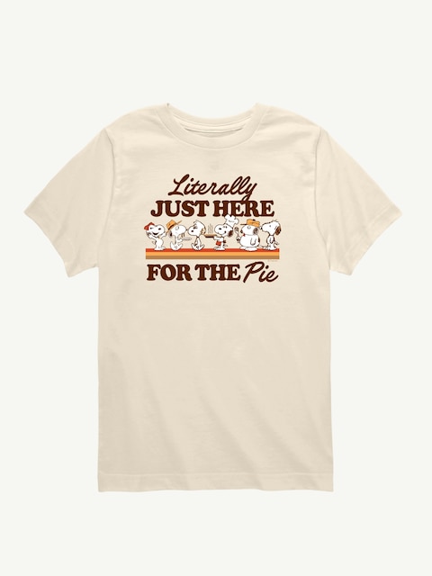 Peanuts Here For The Pie Short Sleeve Tee For Kids - Cream
