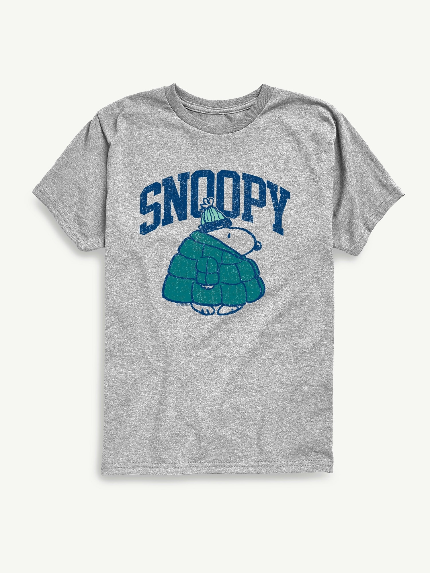 Peanuts Snoopy Puffer Coat Short Sleeve Tee For Kids