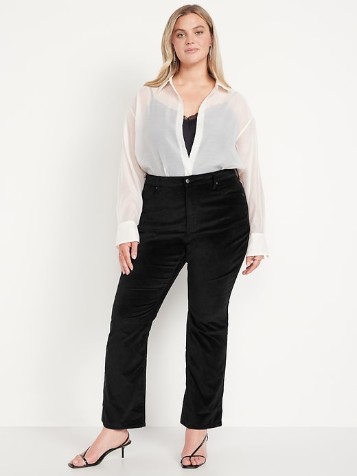 Image number 7 showing, Extra High-Waisted Velvet Baby Boot-Cut Jeans