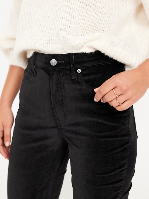 Image number 4 showing, Extra High-Waisted Velvet Baby Boot-Cut Jeans