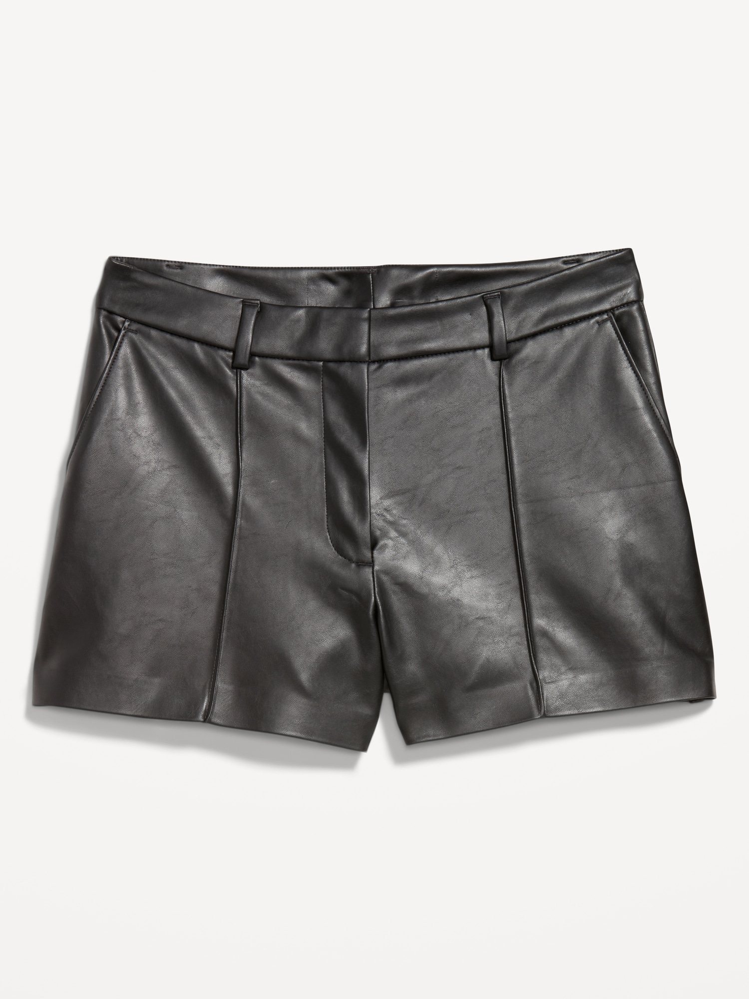 High-Waisted Faux-Leather Shorts -- 3-inch inseam