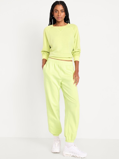 High-Waisted SoComfy Jogger Sweatpants - Yellowlime