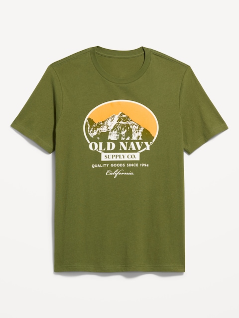 Crew-Neck Logo-Graphic T-Shirt - Nori Seaweed