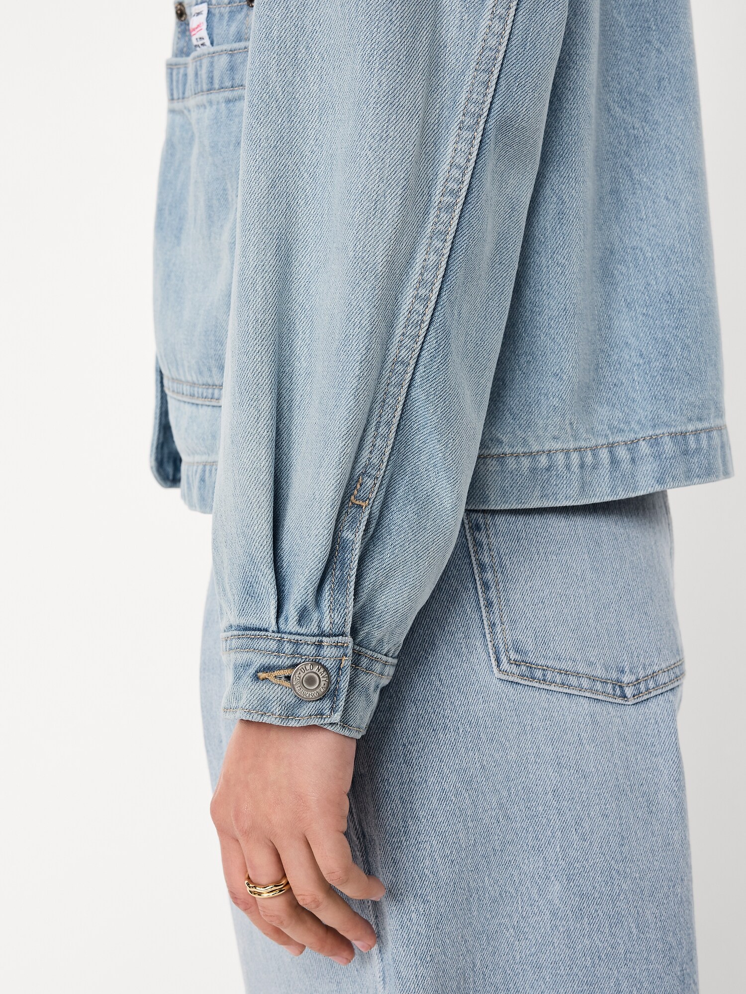 Женская куртка Old Navy Cropped Jean Chore, цвет: Светлая варка — фото 6