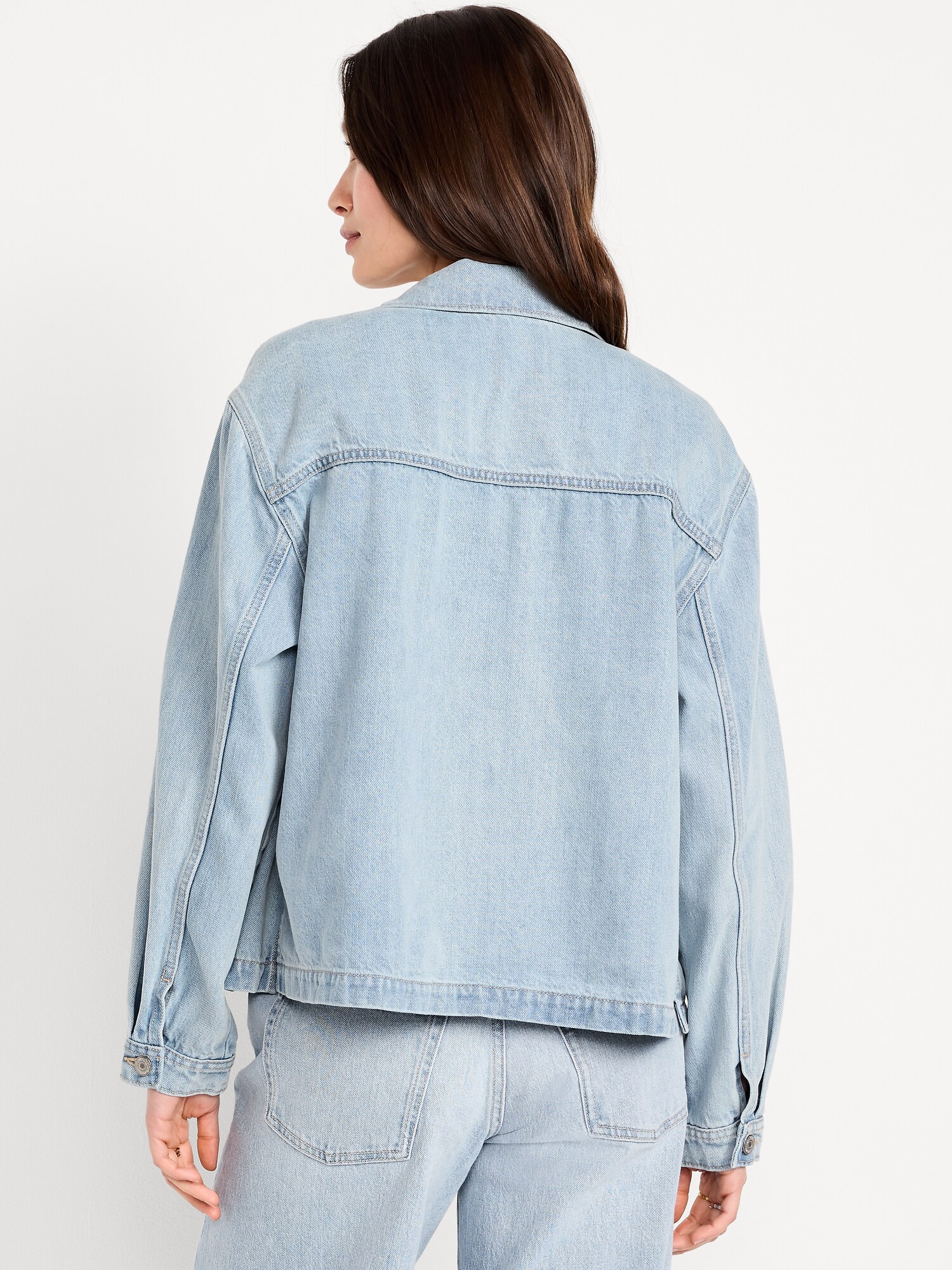 Женская куртка Old Navy Cropped Jean Chore, цвет: Светлая варка — фото 2