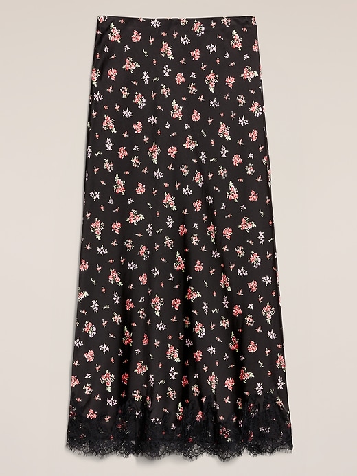 Image number 4 showing, Old Navy x Anna Sui Satin Lace Hem Midi Skirt